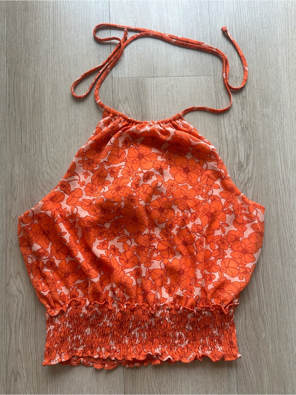 Sienna Sky Orange Floral Halter Camisole